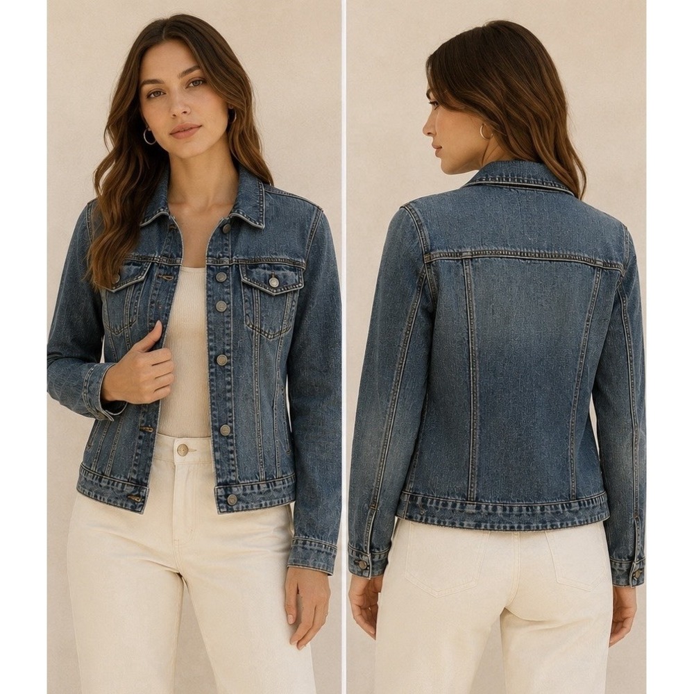 Chico's Design Y2K Denim Jacket Women's Size 0 Medium Wash
